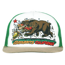 Load image into Gallery viewer, Jimbo Phillips Cali Bear Green Trucker Snapback Hat
