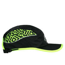 Load image into Gallery viewer, Neon Glitch Black 7 Panel Zipperback Hat
