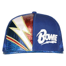 Load image into Gallery viewer, David Bowie Rhinestone Blue Snapback Hat
