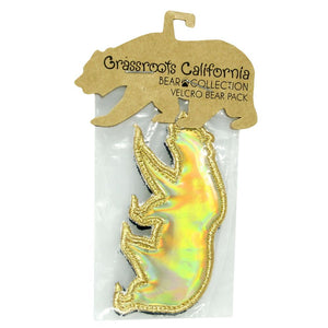 Gold Holographic Removable Bear Patch