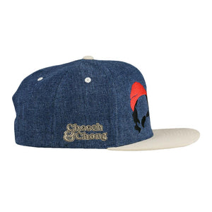 Cheech and Chong Silhouette Blue Denim Snapback Hat