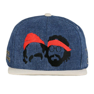 Cheech and Chong Silhouette Blue Denim Snapback Hat